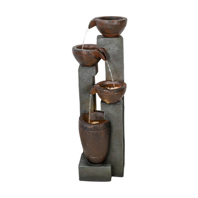 Weather Resistant Floor Fountain with Light