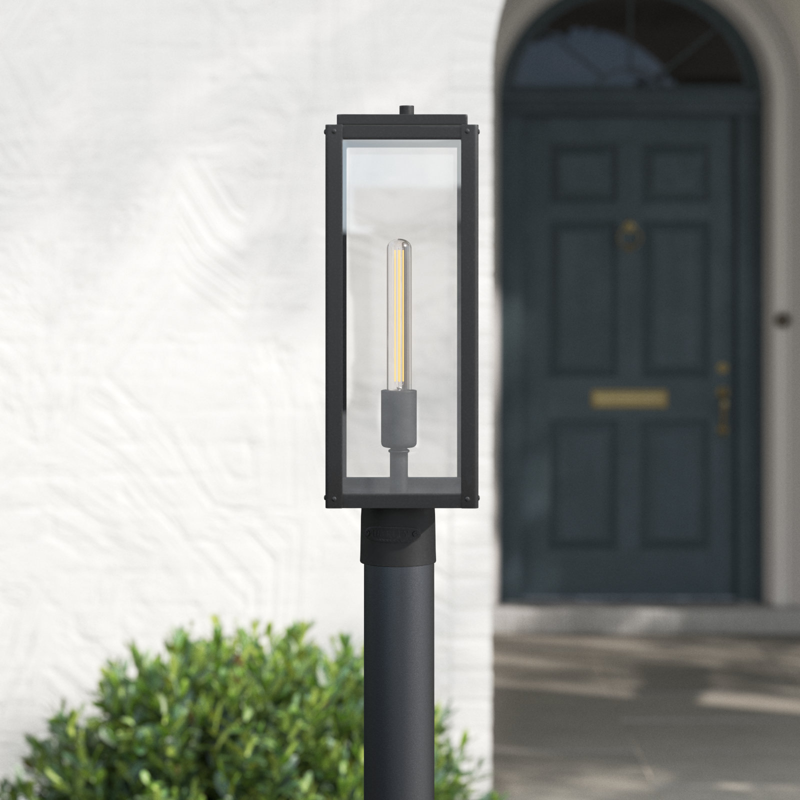 Caliana Transparent Outdoor Lantern Head, Black, 18.5" H x 6" W x 6" D