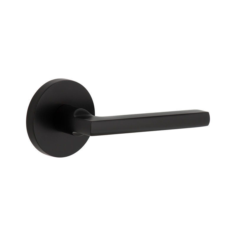 Viaggio Circolo Rosette Passage (couloir et garde-robe) avec levier Milano, 2.375", Noir satiné, Droite