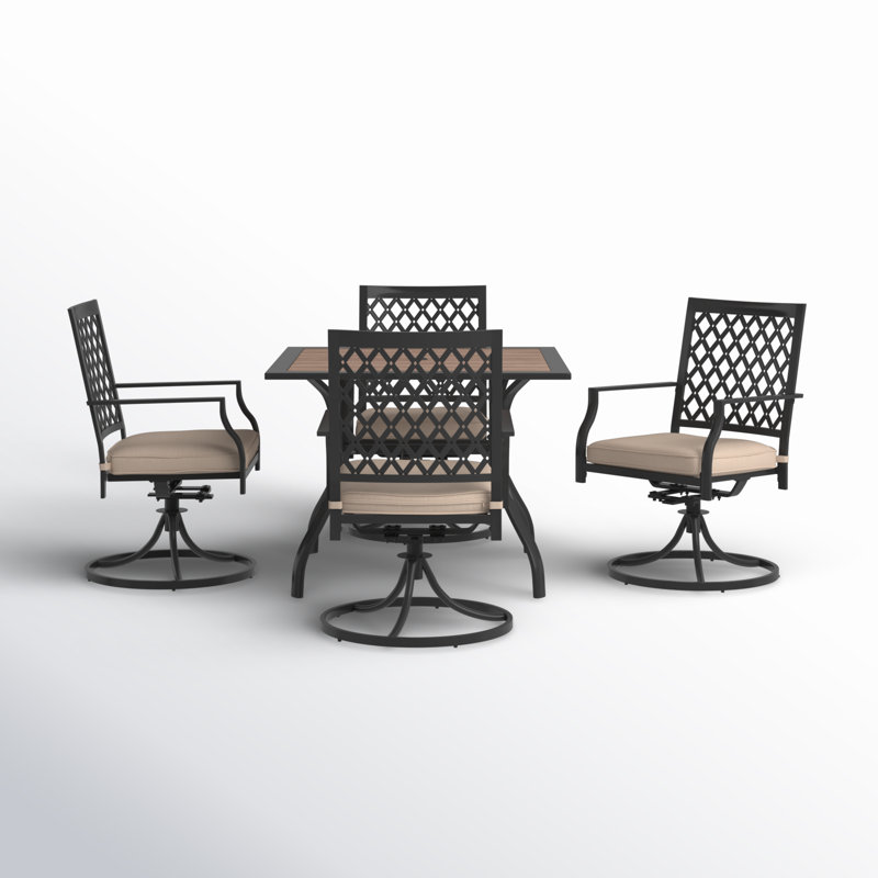Horwich 4 - Person Patio Dining Set with Square Table , Cushions Included