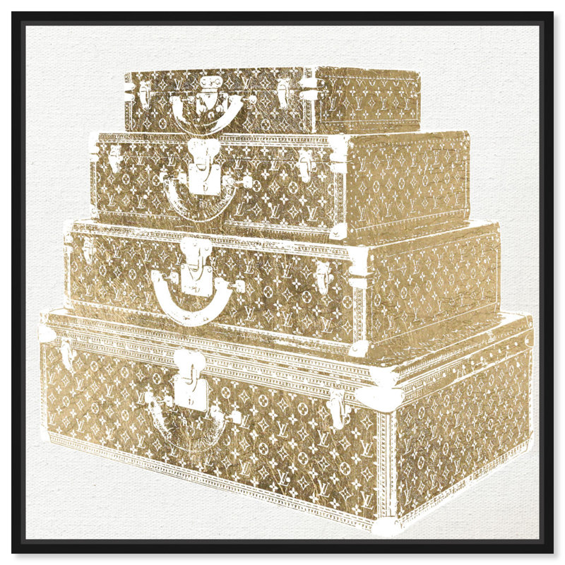 «Fashion and Glam Travel in Style», impression, Cadre noir, H 12 po x l 12 po