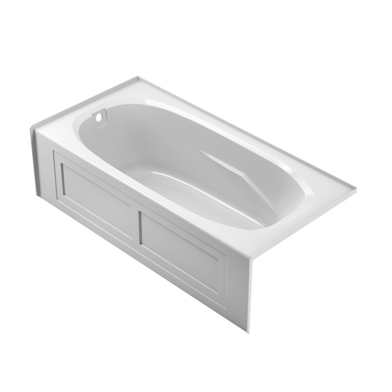 Signature® 72" x 36" Alcove Soaking Bathtub, White, Left