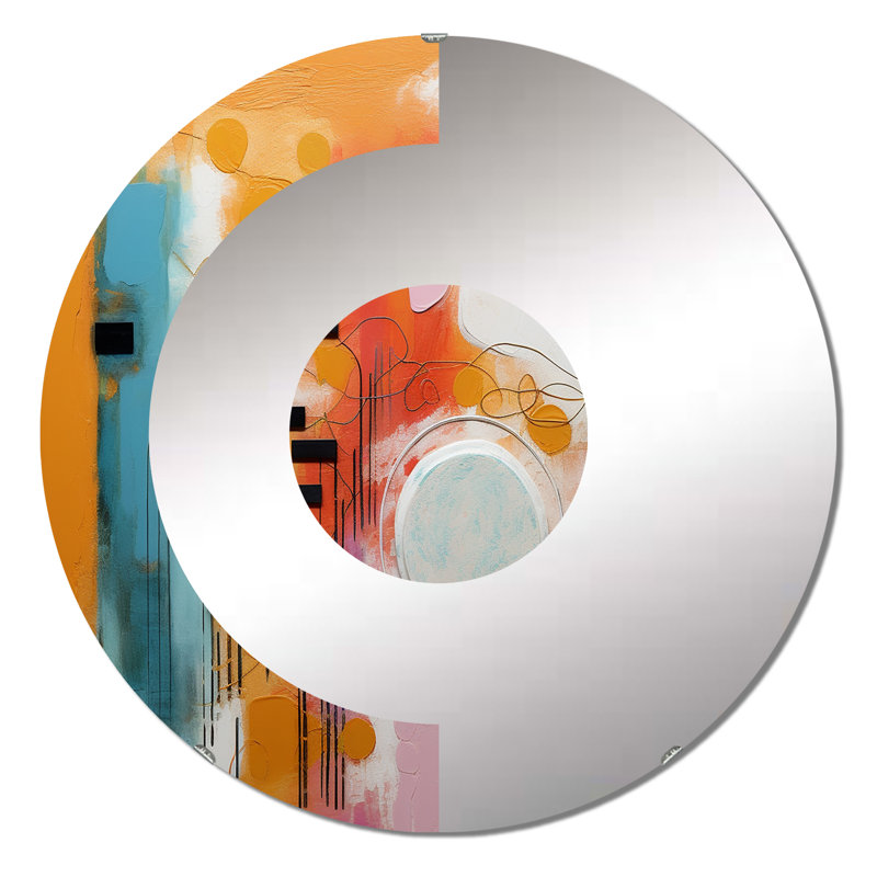 Davilman - Miroir mural demi-cercle, 23,6 po x 23,6 po