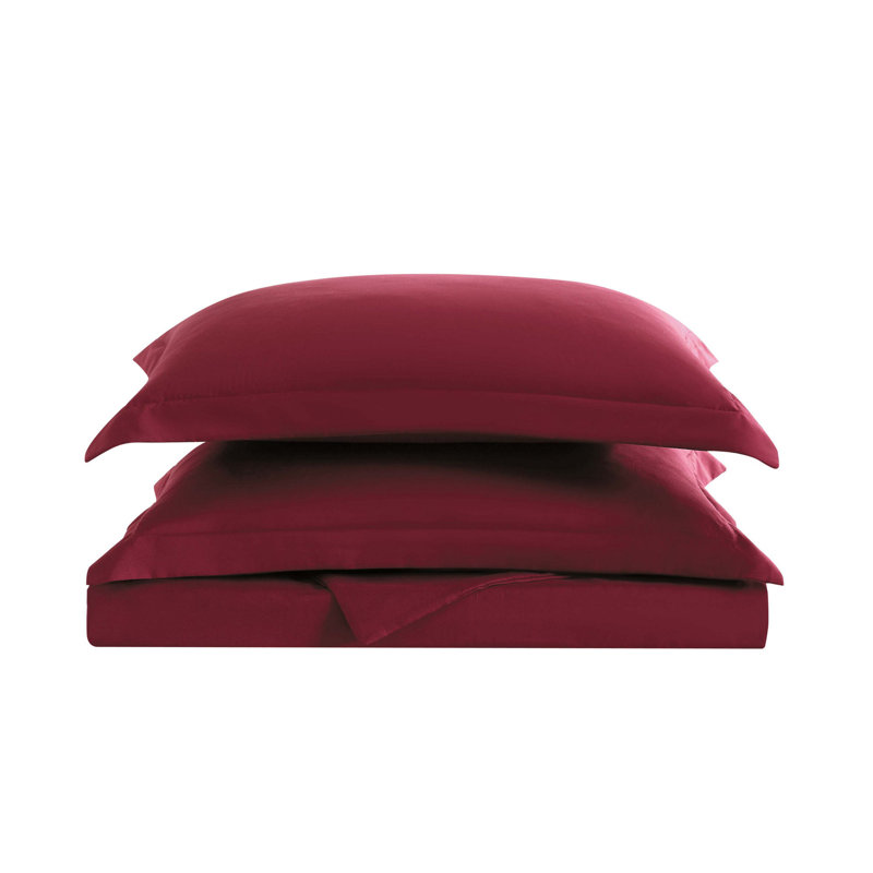 Truly Soft Everyday 4 Piece Removeable Cover Comforter Set, Burgundy, Twin 3 Piece Duvet Cover & Insert