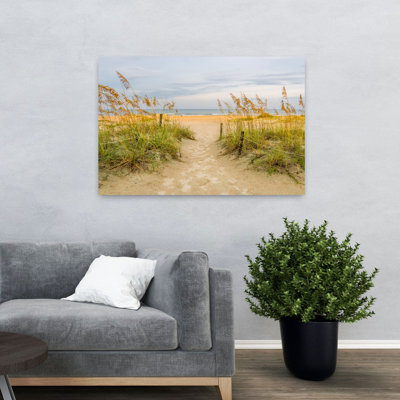 Sea Oats On Beach, Saint Augustine Beach, Florida, Usa Contemporary Beach Landscape Wall Art