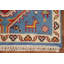Tapis de couloir bleu en laine 3x8