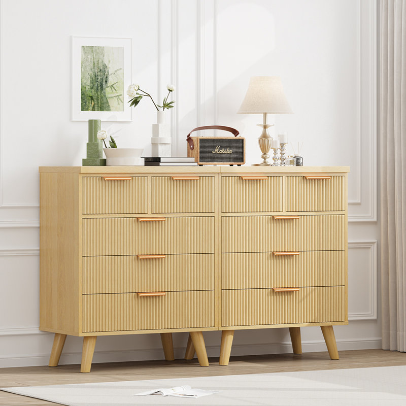 Commode 5 tiroirs cannelée