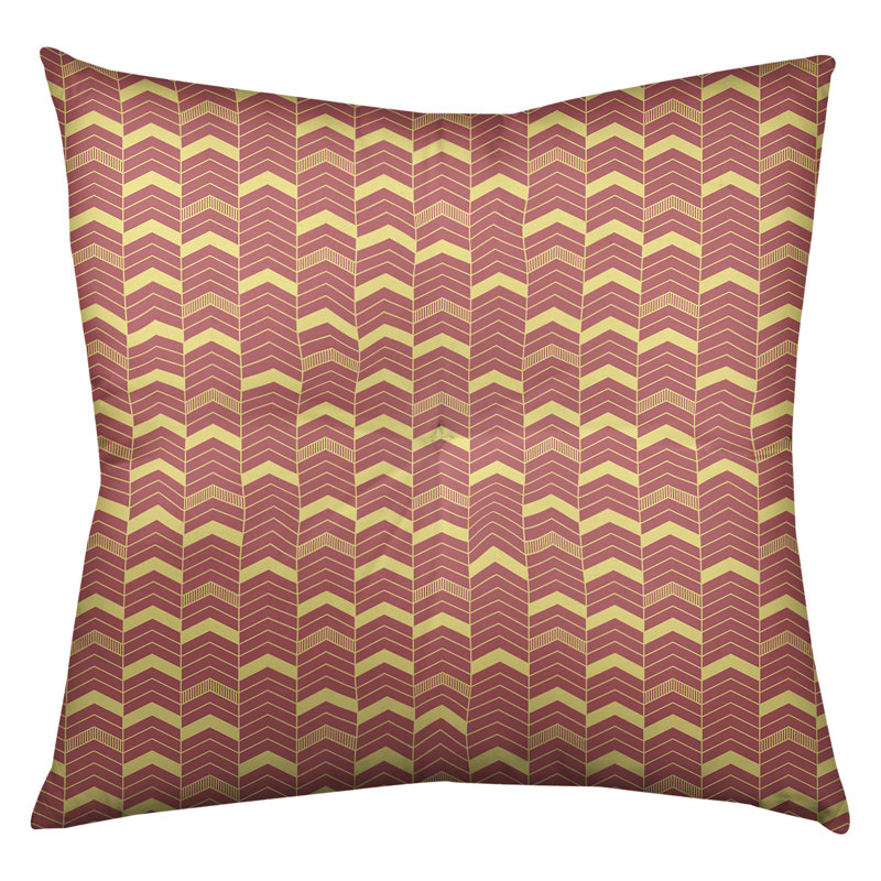 Coussin Rhonda, 26 po x 26 po, Rouge / Jaune