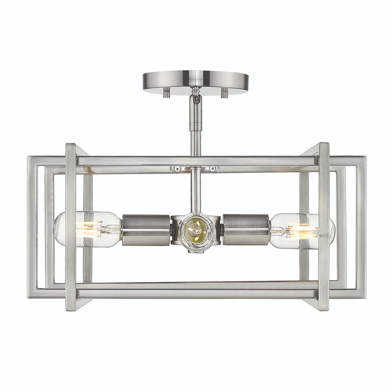 Isiah Semi Flush Mount, Pewter, Pewter