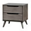 Table de chevet 2 chambres en gris Mid-Century moderne avec attrait en bois massif