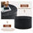 Roman Column Nesting Coffee Tables, 2-Piece Set with Built-in Storage, Black Grain Finish-1091432780