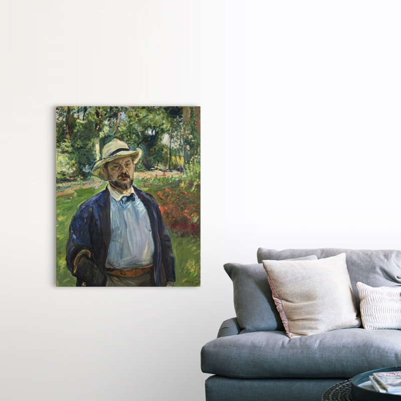 Un autoportrait dans le jardin à Godramstein, 1910 par Max (1868-1932) Slevogt - reproduction sur toile, Toile tendue