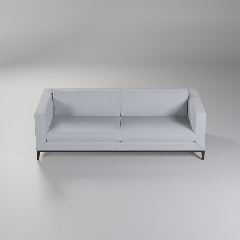 La Roux Leather Sofa, Smoke Genuine Leather, Black