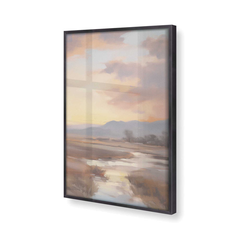 «Serene Sunset Over Fields I», Zinc patiné, H 15,25 po x l 12,25 po 