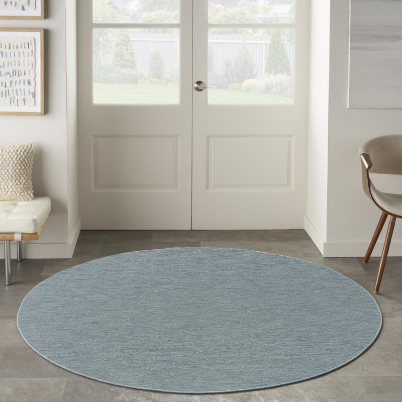 Geana Machine Washable Indoor/Outdoor Area Rug, Round 8'