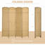 Paravent de chambre à coucher à 4 panneaux, hauteur de 1,70 m. Design tissé à la main avec une touche de bois naturel. Cloison polyvalente. Cadre et sangles en polypropylène. Léger et pliable. Aucun assemblage requis.