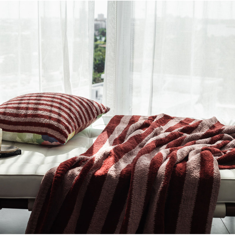 Sunset Soiree Striped Throw Blanket, Cherry Striped