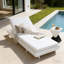 Chaise longue d'extérieur avec coussin hydrofuge-498771603