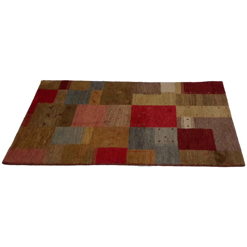 Tapis multicolore rectangulaire en coton / laine fait à la main 3 pi x 5 pi Orice