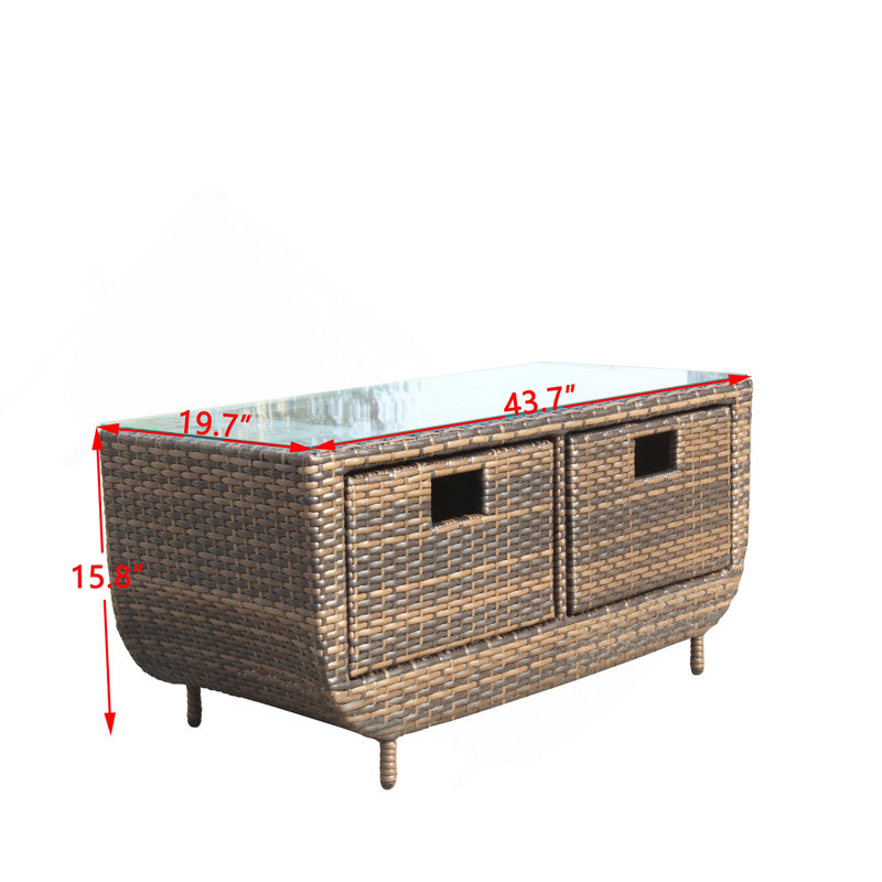 Table basse avec verre trempé