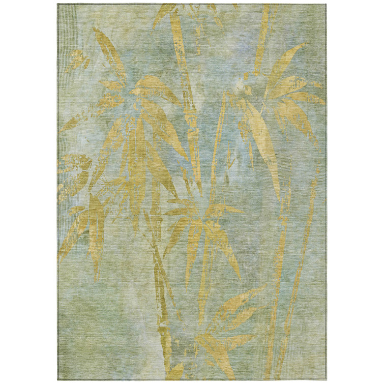 Machine Washable Indoor/Outdoor Lafferty ACN2222 Botanical Rug