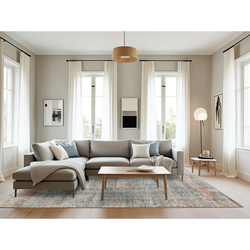 Tapis brun/gris zone contemporaine, Rectangle 8 pi x 12 pi