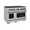 ZLINE 48 in. 8 Burner Double Oven Gas Range in Stainless Steel and Matte Black Accents