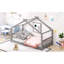 Lit simple en bois, gris-506226995