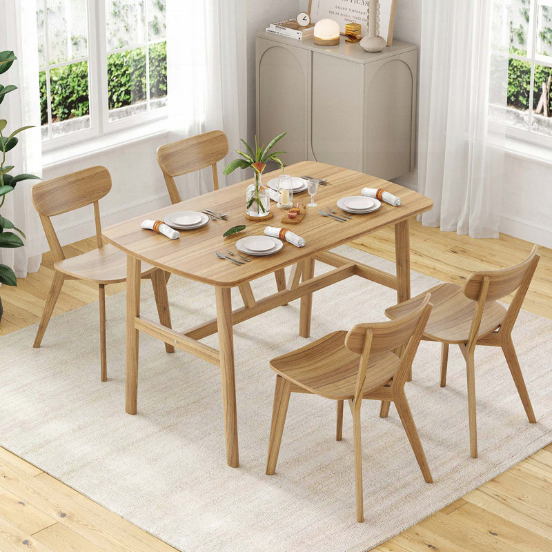 47.2" Rectangular Dining Table for 4-6 People – Natural Wood, Natural