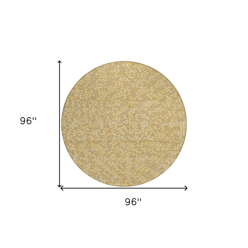 Tapis rond lavable à pois 8 po