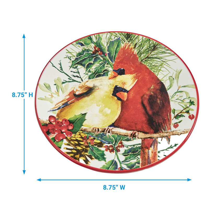  Ensemble de 4 assiettes à dessert Holiday Cardinal Love