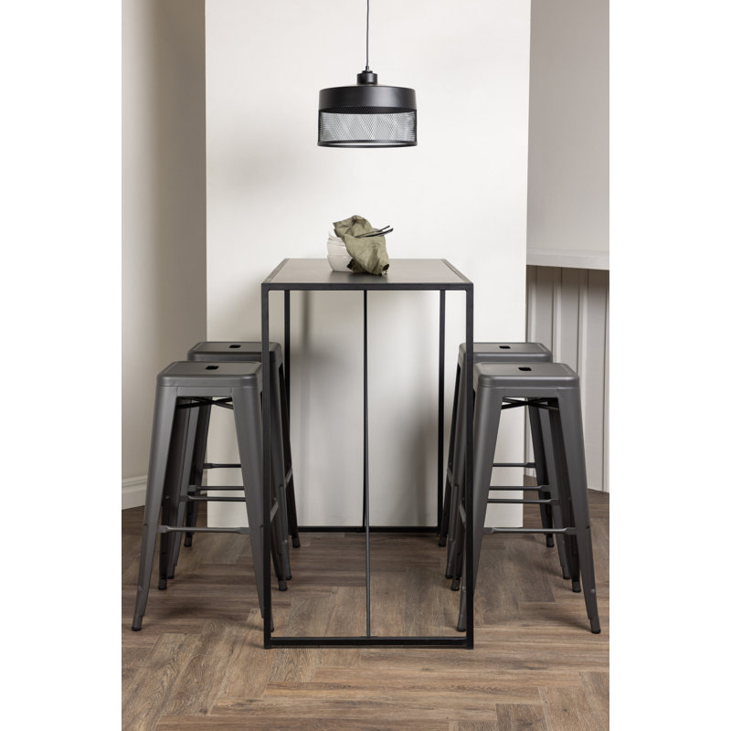 Alac 4 - Person Dining Set, Dark Grey, Dark Grey