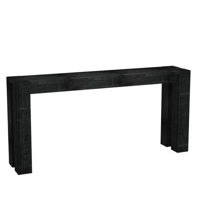 70.9'' Solid Wood Console Table, Black Entryway Table for Hallway