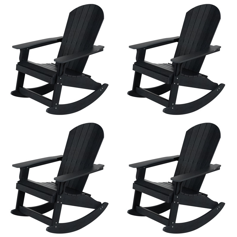 Chaise berçante Arrirack Adirondack pour l'extérieur Arrlo, Noir