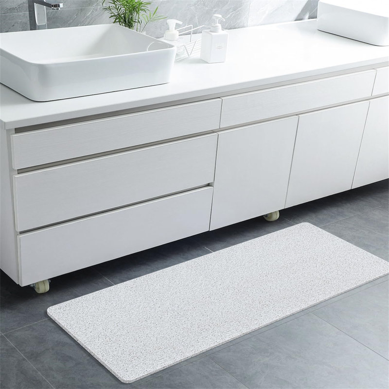 Bilke Plastic / Acrylic Non-Slip Shower Mat, White