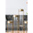 17.7x1.8x13.8 Glass Vial Flower Vase with Bronze Metal Frame