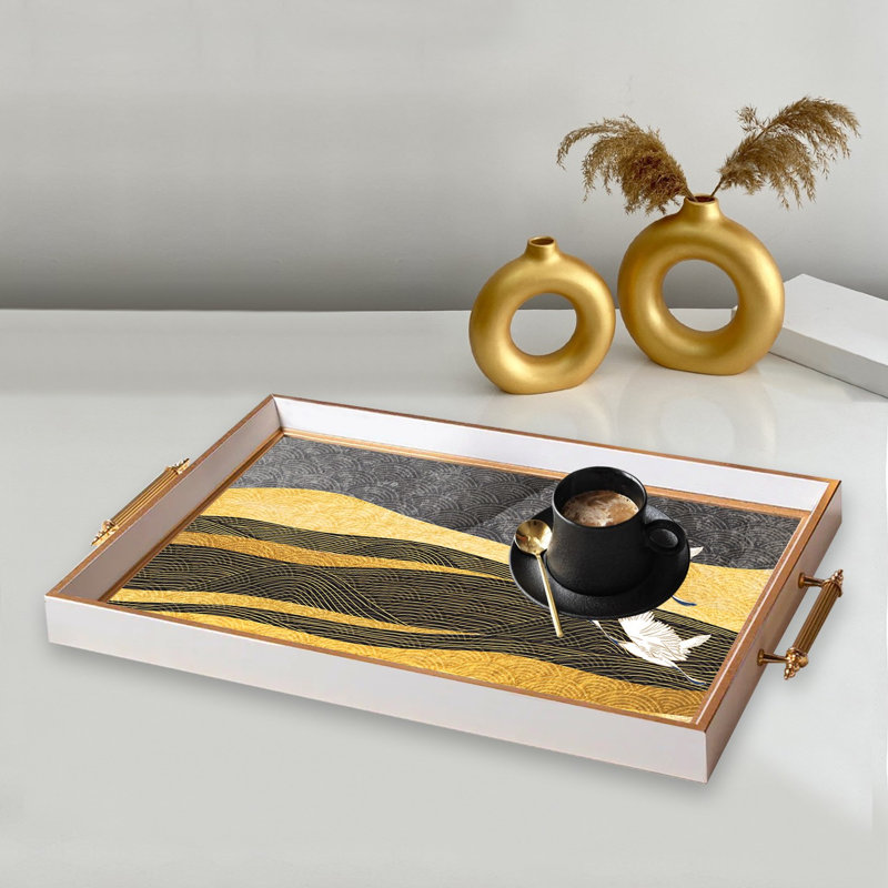 Elegant Glass Tray, 19.7 x 11.4 x 1.4 inches | 100% Durable Glass Construction | Easy to Clean with Damp Cloth | Ideal for Serving, Decorative Display, and Organizing | Stylish Addition to Home Décor