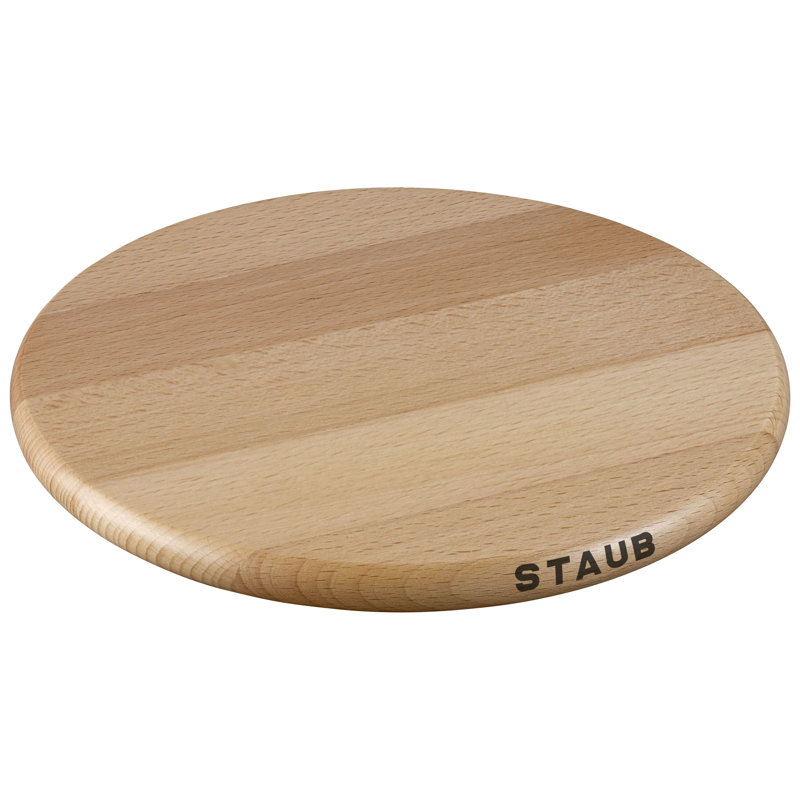 Staub Round Magnetic Wood Trivet, Large