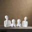 Ensemble de figurines de famille en céramique blanche, sculpture minimaliste abstraite, ensemble de 4 pièces, statue d'art moderne