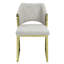 Ensemble de 2 chaises d'appoint en sherpa et miroir à finition dorée Galdesa Teddy