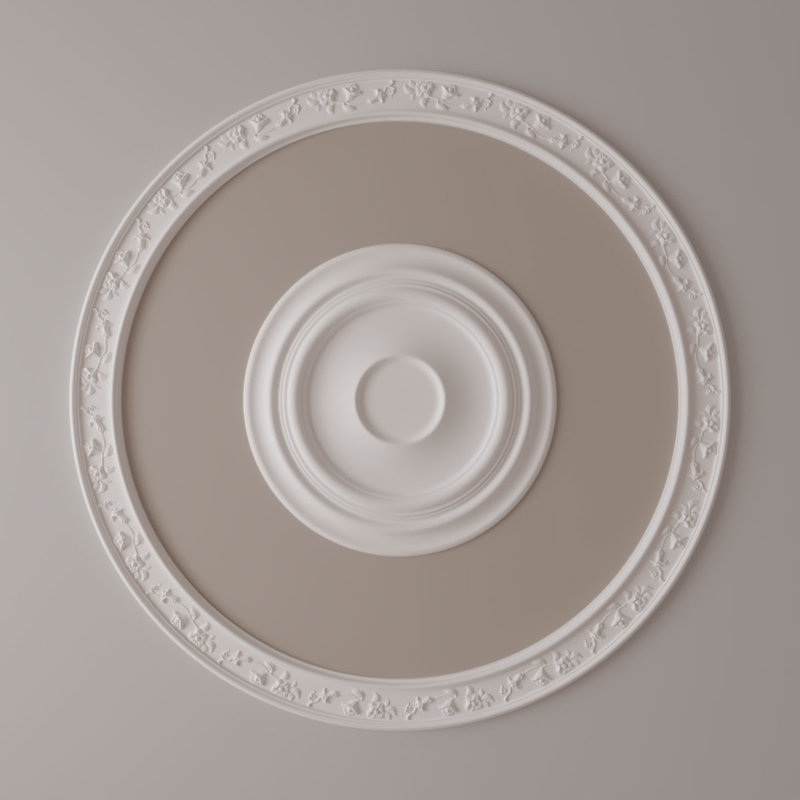 Ensemble d'anneaux de plafond Floral, H 51,25 po x l 51,25 po x P 1 po, Simple (1/4 d'un cercle complet)