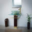 Lavabo de salle de bain piédestal carré en verre 30 po avec robinet