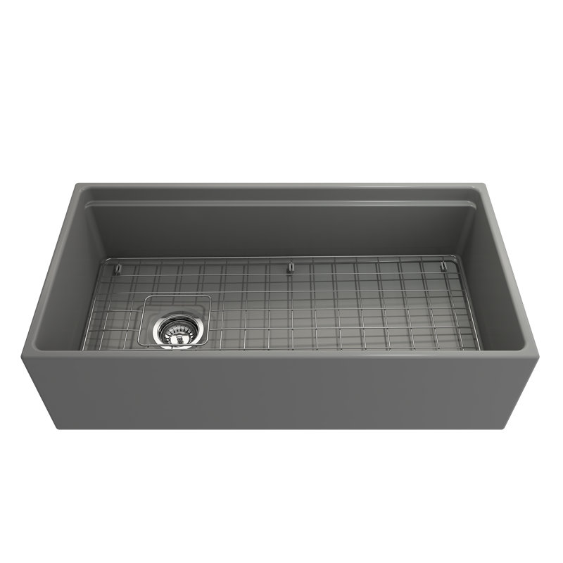 30'' L Single Basin Kitchen Sink, Matte Gray