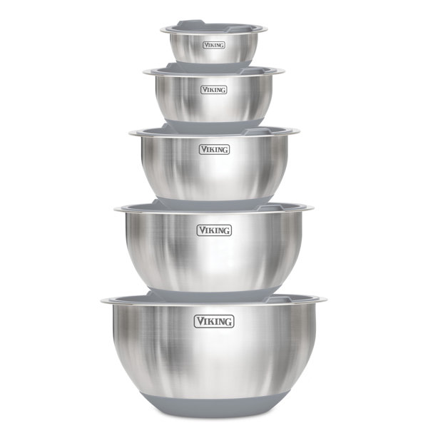 OVENTE 3-Piece Mixing Bowls with Lids Stainless Steel Kitchen