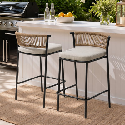 2 People Metal Outdoor 26'' Bar Stool