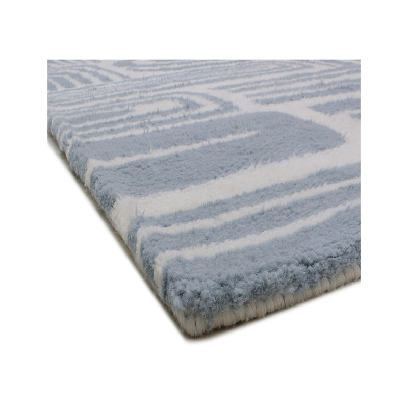 Abstract Area Rug in Dusty Blue, Rectangle 10' x 14'