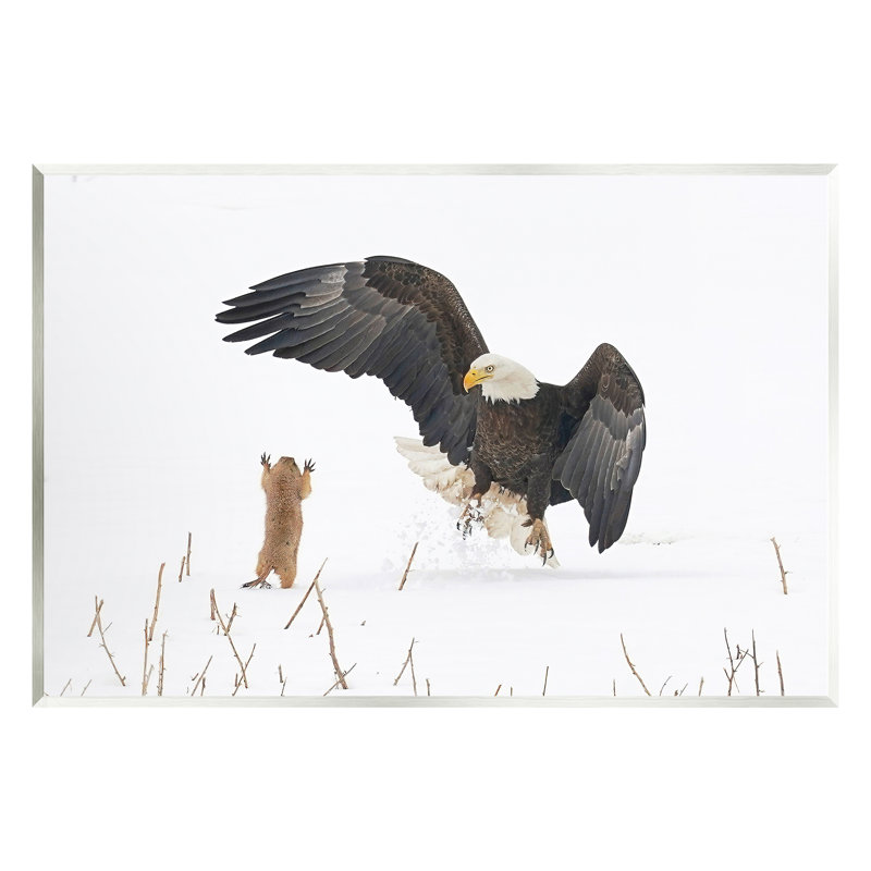 Ba-405-Wood " Prairie Dog & Eagle " by Arthur Trevino, 10" H x 15" W x 0.5" D