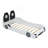 Wood Race Car-Shaped Platform Bed With LED And Upholstered Backrest, White