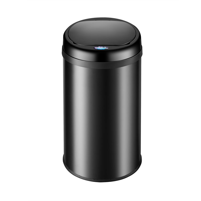 Stainless Steel Motion Sensor Kitchen Trash Can - 50L, Black, 69cm H x 30cm W x 30cm D