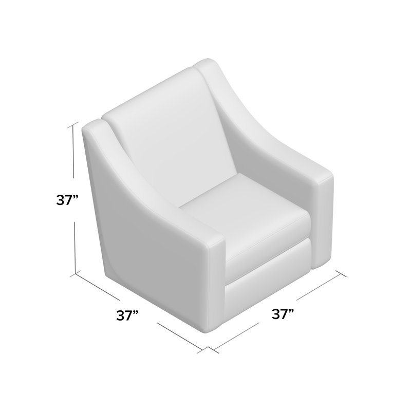 Fauteuil club pivotant en polyester de 37 po de large Ramero, gris